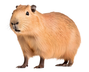 cute capybara, isolated background. Generative Ai