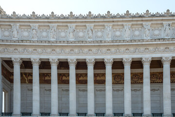 A detail of the gigantic monument of the Altar of the Fatherland in Rome