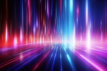 Fototapeta premium abstract futuristic background with gold PINK blue glowing neon moving high speed wave lines and bokeh lights. Data transfer concept Fantastic wallpaper