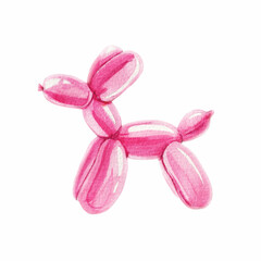 Beautiful image with hand drawn pop art balloon dog. Stock illustration. © zenina