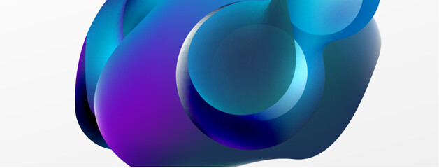 Fluid abstract background, round shapes and circle flowing design for wallpaper, banner, background or landing