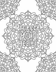 Obraz premium Affirmation Coloring sheet, Mandala Coloring Pages for Mindfulness and Relaxation for Kids and Adults