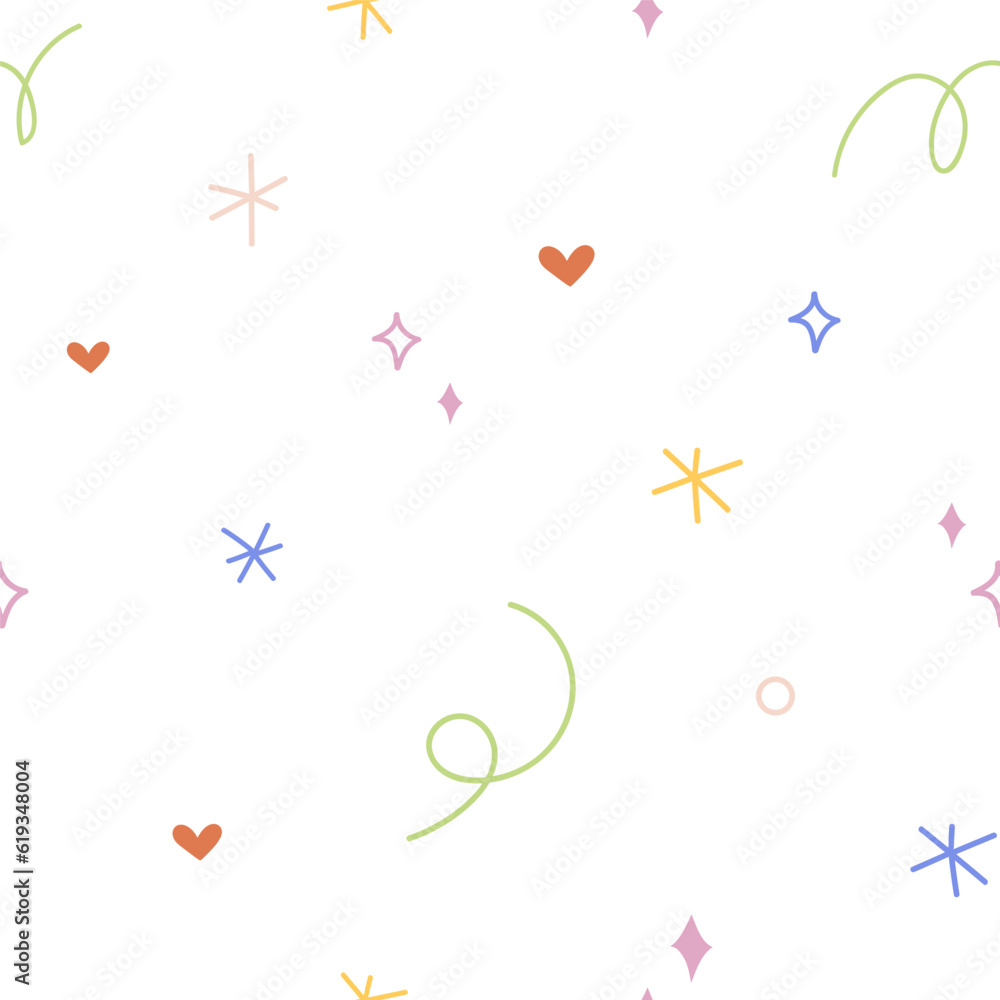 Poster abstract creative seamless pattern. endless background, scribble texture design, doodle elements, sh