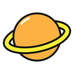 planet sign symbol vector glyph color icon