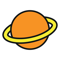 planet sign symbol vector glyph color icon