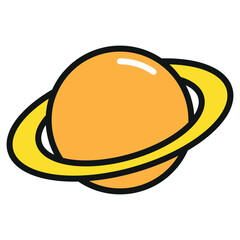 planet sign symbol vector glyph color icon