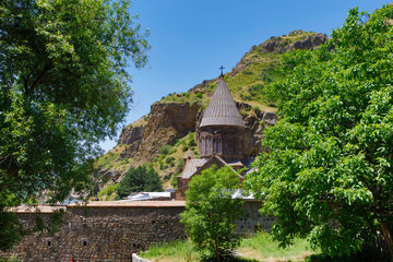 Fototapeta na wymiar Armenia Geghard Monastery on a sunny spring day