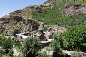 Fototapeta na wymiar Armenia Geghard Monastery on a sunny spring day