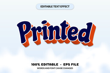 Editable Text Effect Printed Word and Font can Be Changed