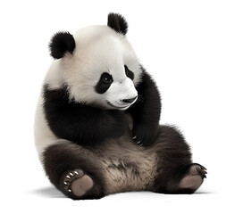 cute babby panda, isolated on transparent background. Generative Ai