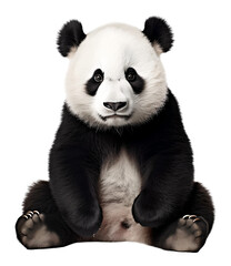 Fototapety  cute panda sitting, isolated on transparent background. Generative Ai