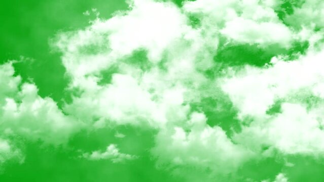 Thick White Clear moving clouds effect on Green screen