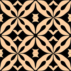 Mesmerizing black and brown pattern adorned with stars, displaying art nouveau influences and showcasing the intricate Sierpinski gasket fractal, reminiscent of background muqarnas.
