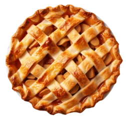 Gardinen Classic, traditional apple pie, top view. Isolated on transparent background. KI. © Honey Bear