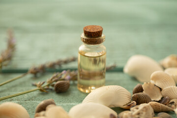 spa still life with essential oils