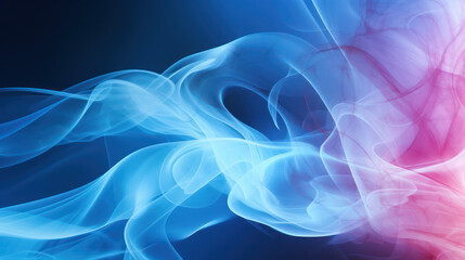 Obraz premium Blue abstract background, smoke, translucent, waves