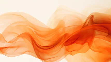 Fotobehang Orange abstract background, smoke, translucent, waves © Adam Barker