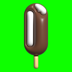 3D Ice Cream Graphic Assets with Greenscreen Background