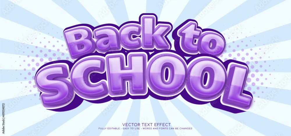 Poster 3d text back to school with editable style effect