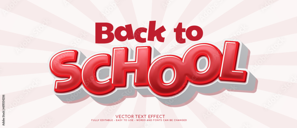Poster vector banner text back to school with editable text style