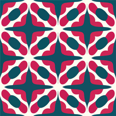 Captivating red and white pattern on a serene blue background, reminiscent of peppermint candy. This repeating fabric pattern presents an enchanting aizome motif.