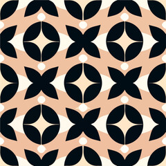 Intricate black and white art deco pattern featuring ornate circles, meticulously arranged in a seamless design, showcasing a captivating and symmetrical geometric composition.