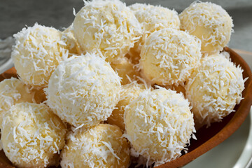 Coconut Macaroons- Chewy and sweet, these bite-sized treats are made with shredded coconut and egg whites, offering a delightful tropical twis