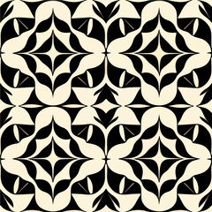 Striking black and white pattern on a white background, showcasing the essence of art deco with its bold lines and geometric motifs, while also drawing inspiration from art nouveau.