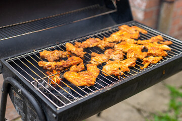  grilled chicken on the grill