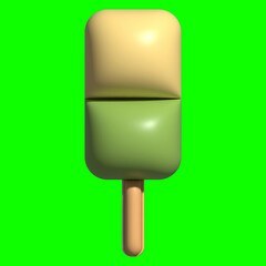 3D Ice Cream Graphic Assets with Greenscreen Background