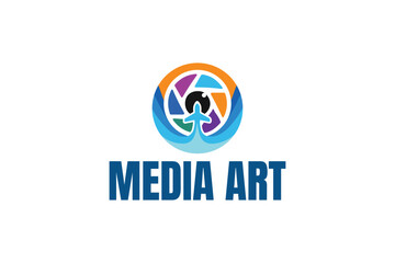 Fototapeta premium elegant camera media art logo design template