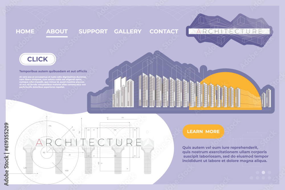 Aufkleber abstract vector web template for architecture website