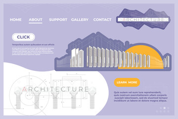 Abstract vector web template for architecture website