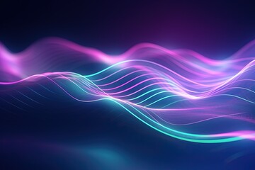 Fototapeta premium abstract futuristic background with gold PINK blue glowing neon moving high speed wave lines and bokeh lights. Data transfer concept Fantastic wallpaper