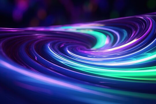 abstract futuristic background with gold PINK blue glowing neon moving high speed wave lines and bokeh lights. Data transfer concept Fantastic wallpaper © AKKA