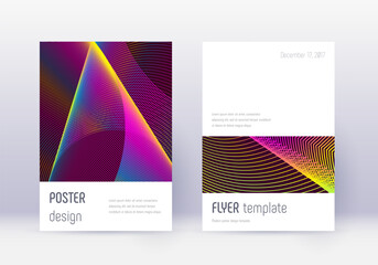 Minimalistic cover design template set. Rainbow ab