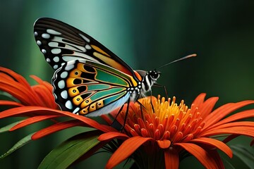 butterfly on flower AI Generated 