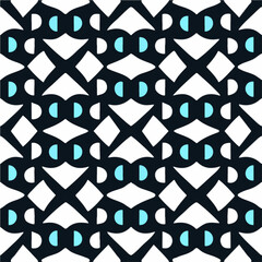 Mesmerizing black and white fabric pattern adorned with blue dots, creating a delightful repeating pattern reminiscent of aizome.