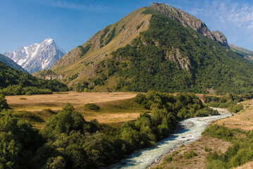 Fototapeta na wymiar Journey to the mountains, Chetetsky gorge, North Caucasus, travel across Russia