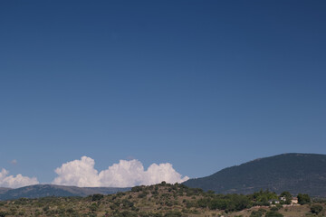 góry, krajobraz, widok, natura, drzewa, hiszpania, lato, natura, na zewnątrz, skały, 