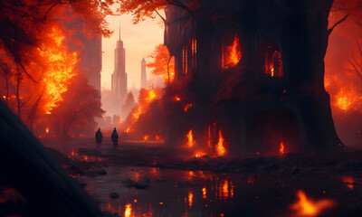 Fototapeta premium fictional city