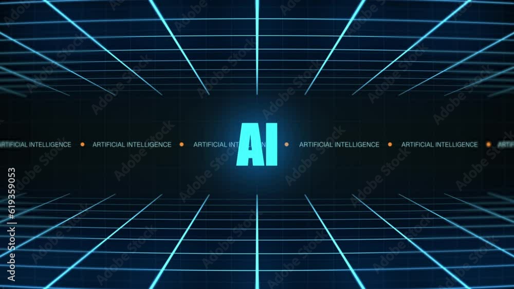 Aufkleber ai artificial intelligence title on animated hud element.