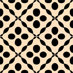 Mesmerizing black and white seamless pattern featuring circles, creating an intricate and repetitive design perfect for fabrics and backgrounds.