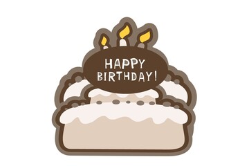 cake with chocolate on white background.