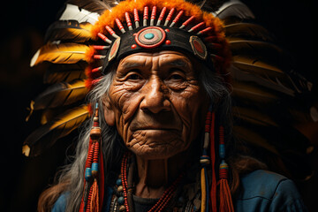 Obraz premium Portrait of Indian man in colorful national costume. Generative AI