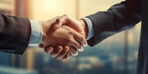 Businessmen making handshake with partner, greeting, dealing, merger and acquisition, business cooperation concept, for business, finance and investment background