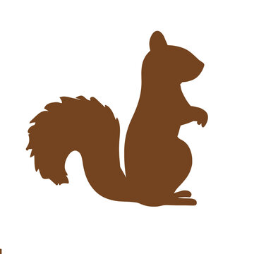 recommend clip art: Squirrel Silhouette with Nut in its Paws , Forest Animal and Nature Vector Design