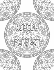 Affirmation Coloring Pages, Mandala Coloring Pages for Mindfulness and Stress-free for Kids and Adults
