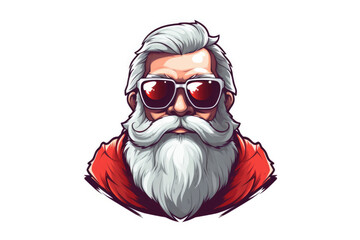 cool santa claus with sunglasses illustration Generative AI