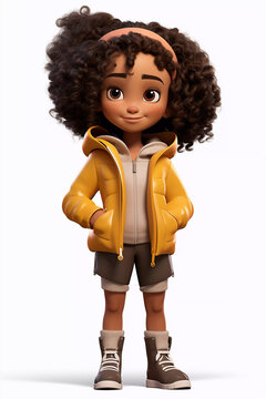 Cute Girl Happy Cartoon Character